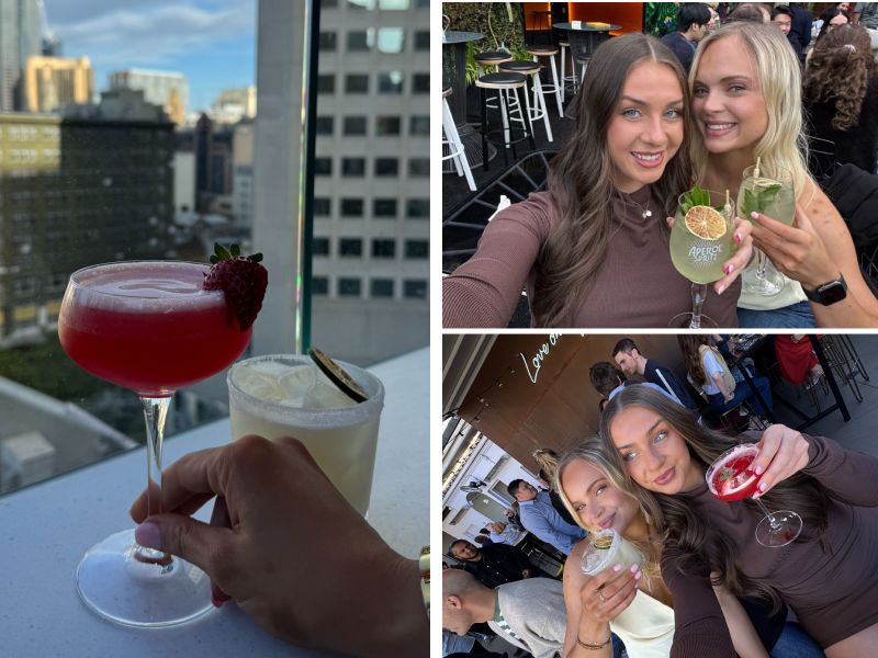 Reese enjoying the Mystery Rooftop Bar Hop